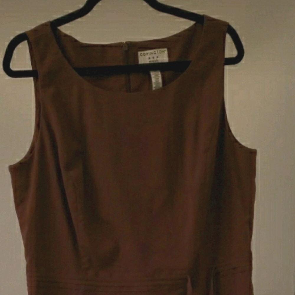 Covington Brown Sleeveless Midi Dress
